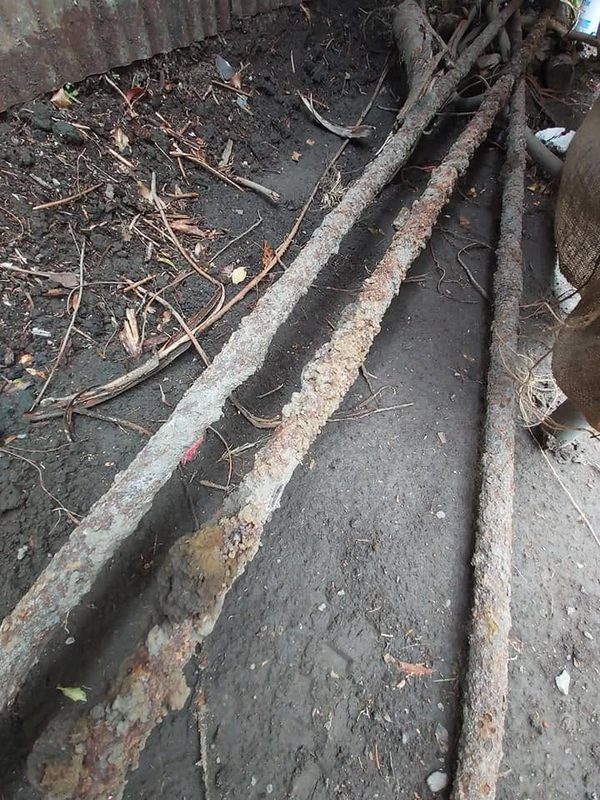 The galvanised main that came out of that job, corroded through and replaced in MDPE