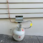 LPG gas bottle and regulator installed on a Christchurch property