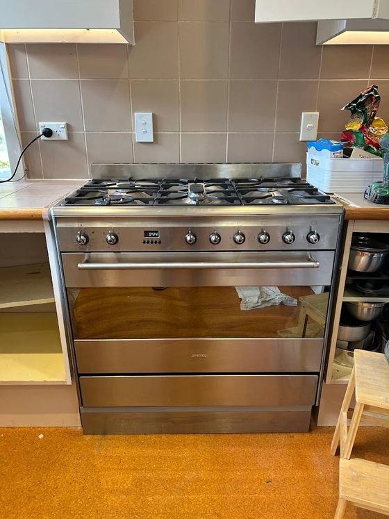 Smeg freestanding gas range installed in a Christchurch kitchen