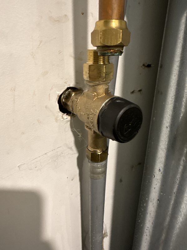 Tempering valve replaced on the hot water supply from a cylinder